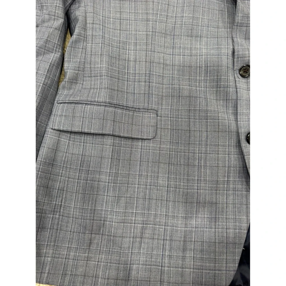 Lauren Ralph Lauren Mens 46L Blue Glen Plaid Wool Blend Blazer Sport Coat